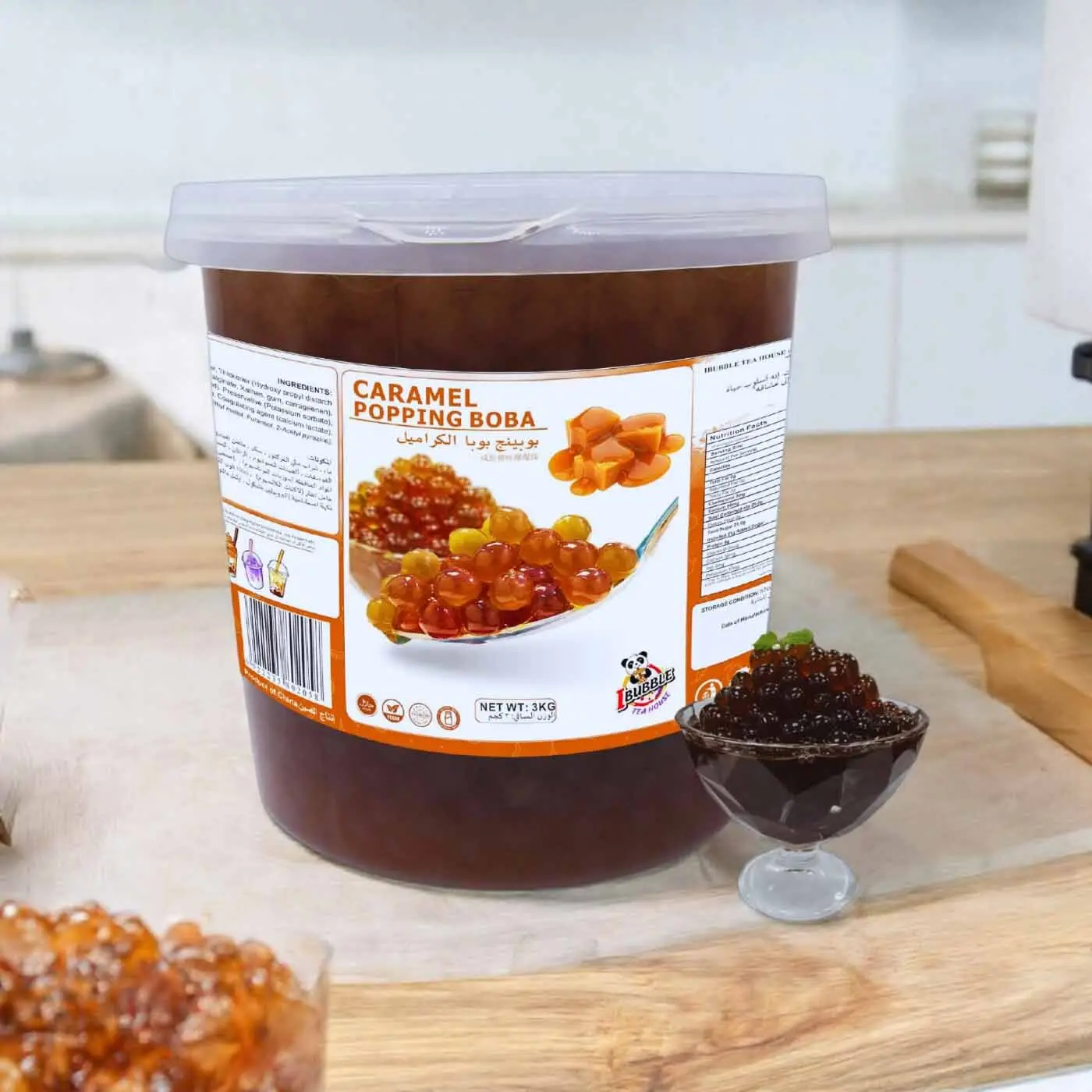 بوبا کارامل سطلی ۳ کیلویی برند iBubble